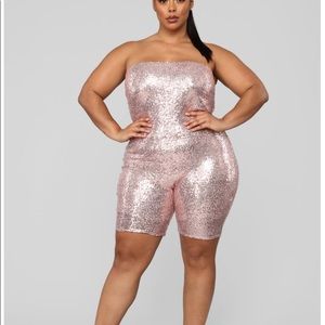Fashion Nova Birthday Bash sequin romper size 2x